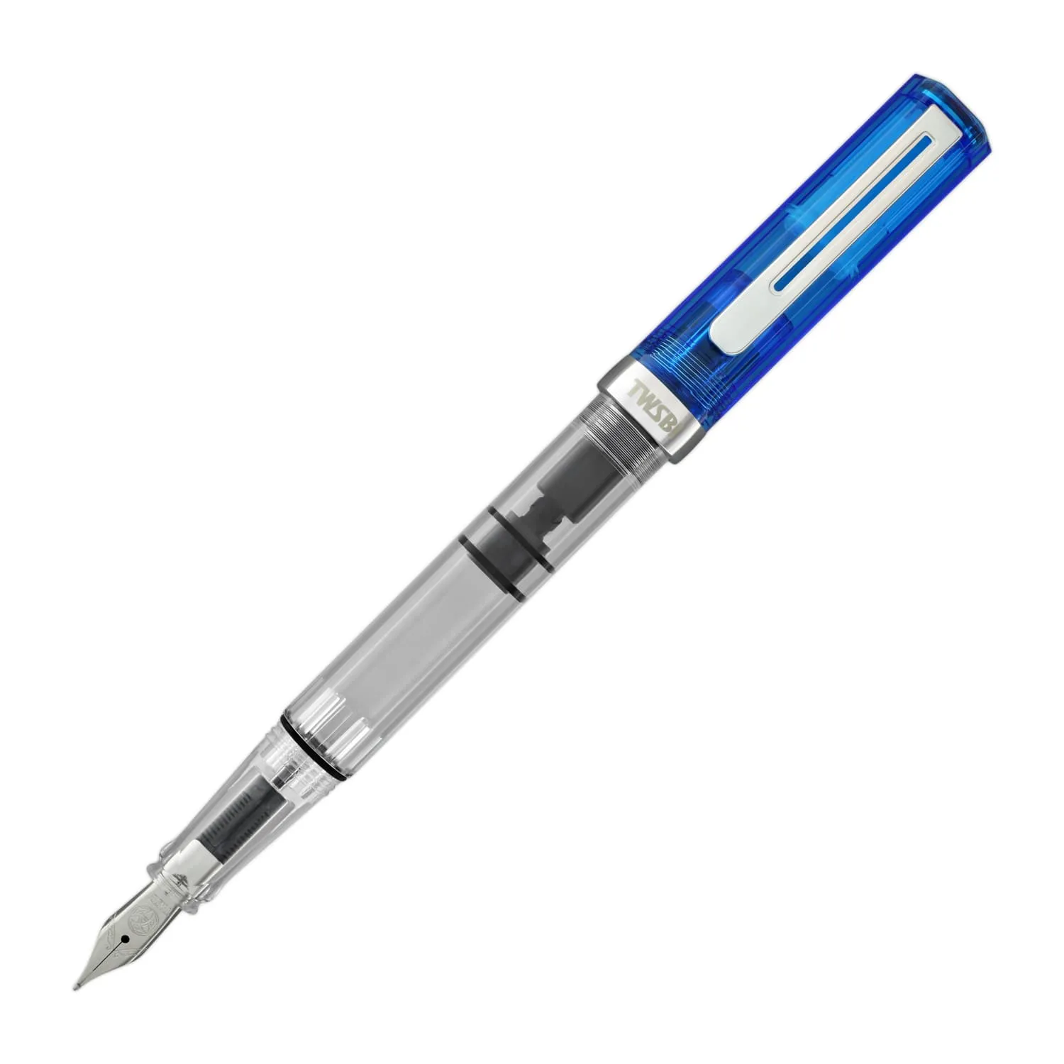 Twsbi eco  Fountain Pen Transparent Blue Stub 1.1 Nib