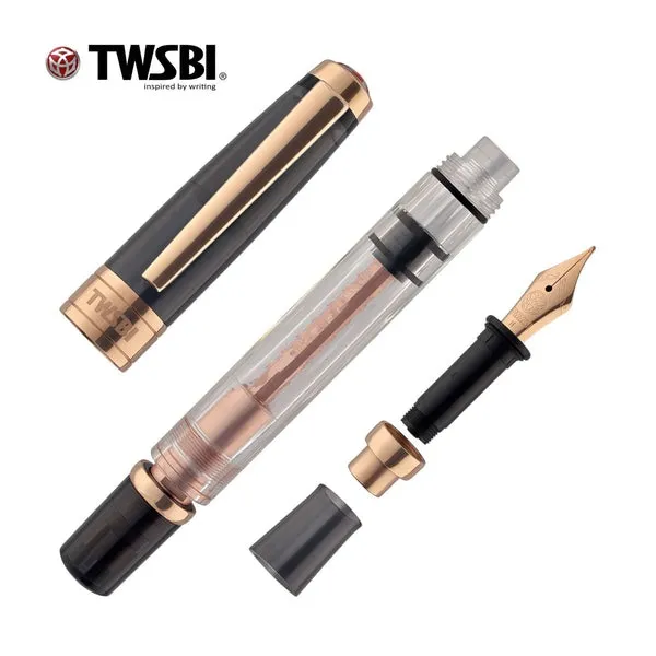 TWSBI Diamond Fountain Pen in Smoke Rose Gold Broad