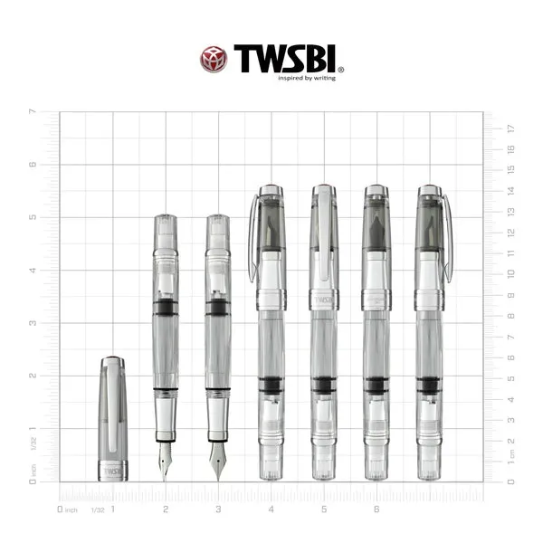 TWSBI Diamond 580AL Fountain Pen in Silver Broad