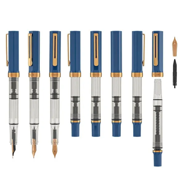 TWSBI Eco Fountain Pen In Indigo Blue With Bronze Trim Fine