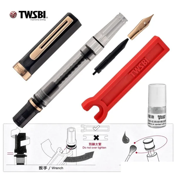 TWSBI Eco Fountain Pen in Smoke Rose Gold Extra Fine