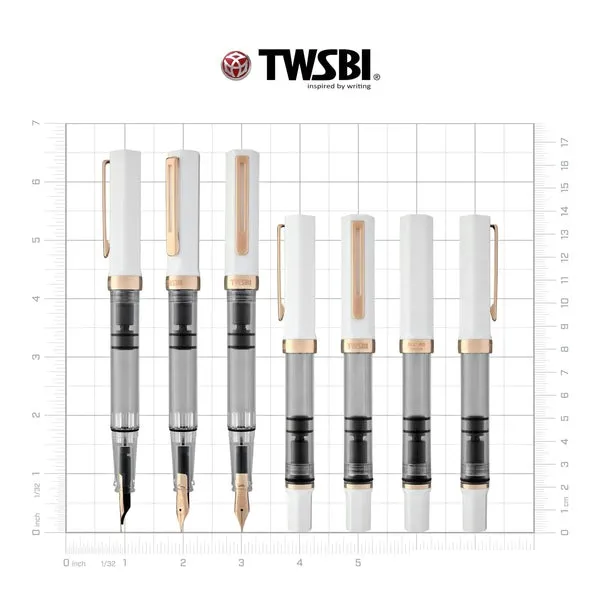 TWSBI Eco Fountain Pen in White Rose Gold Medium