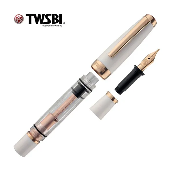 TWSBI Mini Fountain Pen in White Rose Gold Special Edition Broad