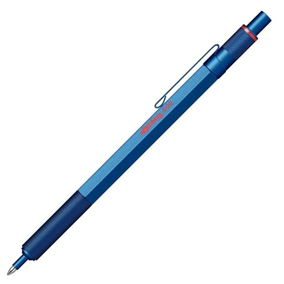 Rotring | 600 Series | Blue 1.0mm Ball Pen | Metal Body | Non-Slip | Metal Knurled Grip
