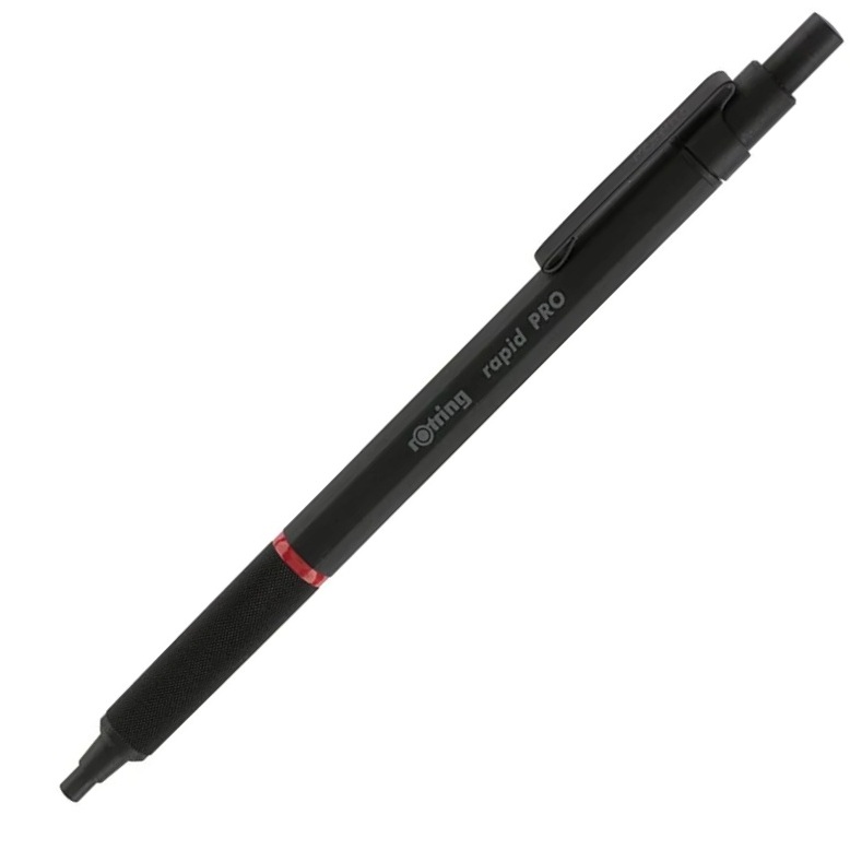 Rotring | Rapid Pro | Black Retractable | Ball Point Pen | Metal Body | Hexagonal Barrel