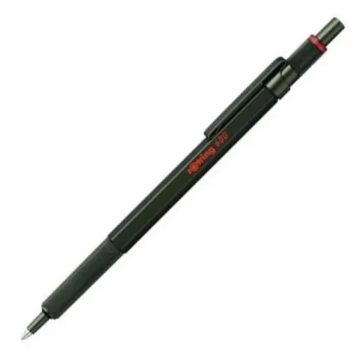 Rotring | 600 Series | Black 1.0mm Ball Pen | Metal Body | Non-Slip | Metal Knurled Grip