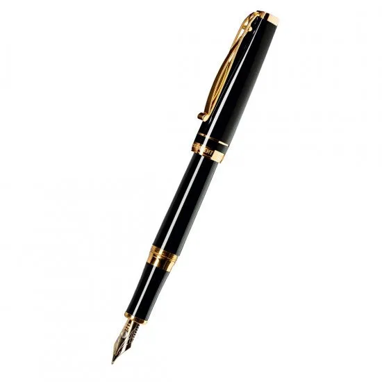 Cleo Skribent Gold - Black Fountain Pen 25010 medium