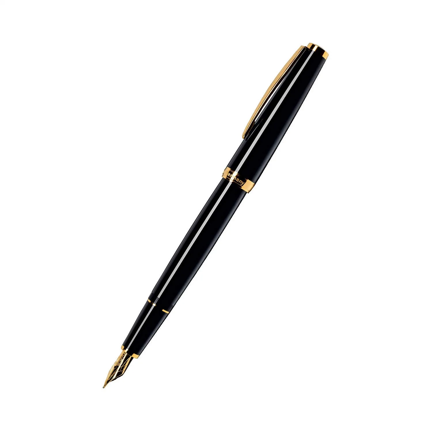 Cleo Skribent Classic Black Gold Fountain Pen fine nib