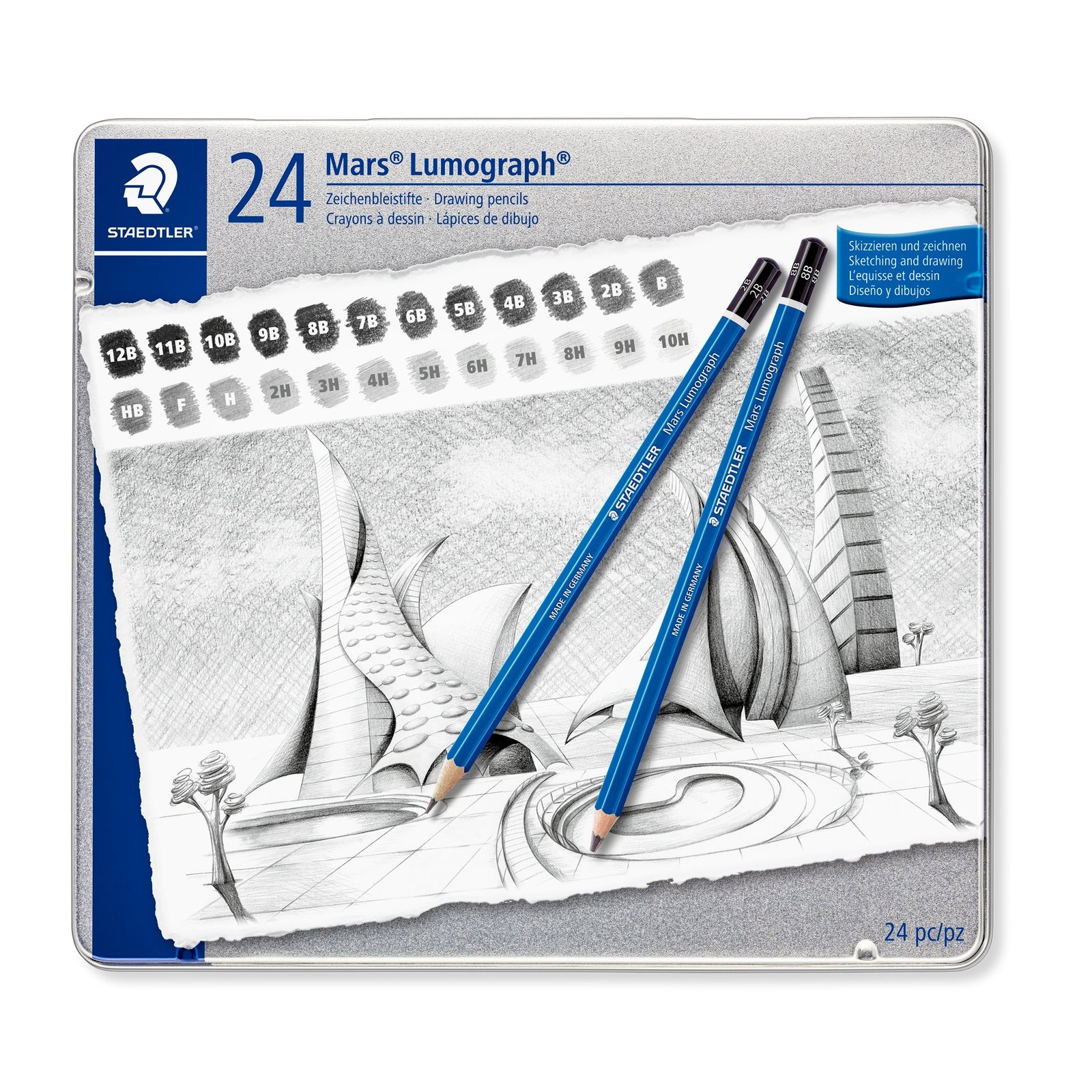 Staedtler Mars Lumograph Pencil Set - Pack Of 24