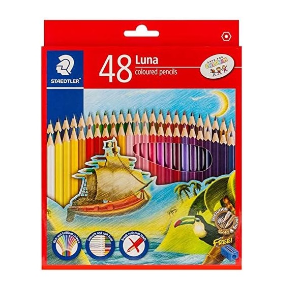 Staedtler Luna Colored Pencils, 48 Colors, Luna Colored Pencils, 136C48