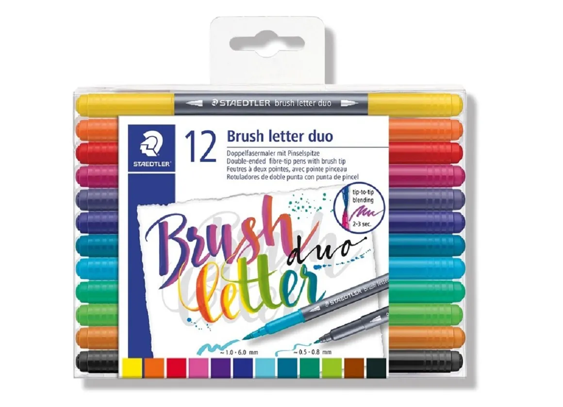 Brush letter duo penseel lettering pen - set 12