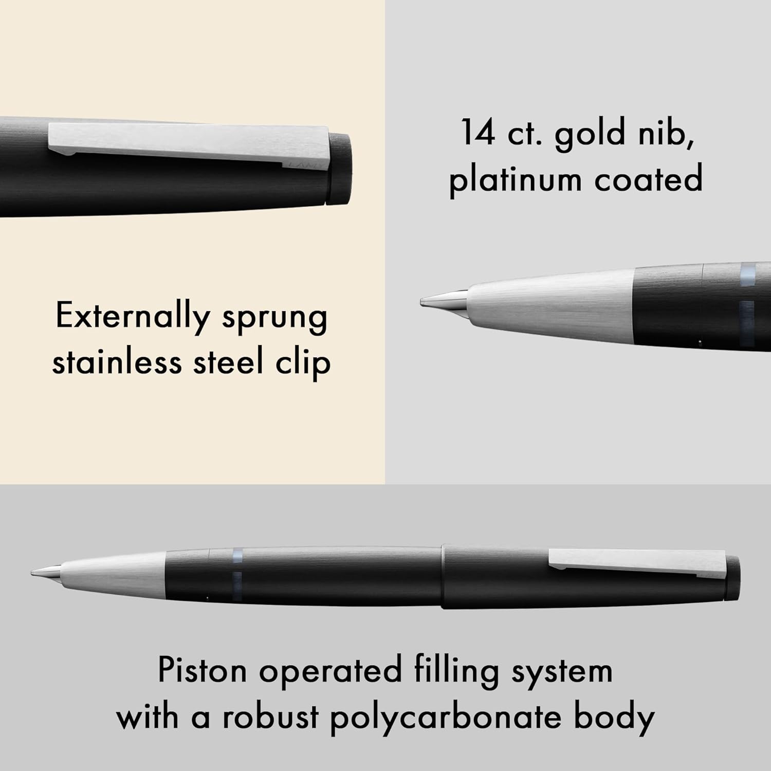 Lamy 2000 Fountain Pen Nib, Black Medium