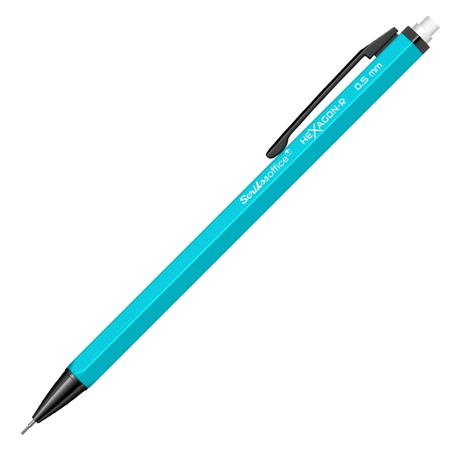 Scrikss 0.5 mm Cute Aesthetic Mechanical Clutch Lead Pen Pencil | for Drafting Sketching Drawing | Blue Penpencil | Hexagon-R