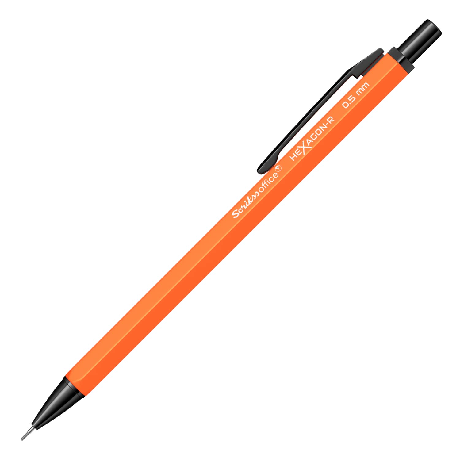 Scrikss 0.5 Mm Cute Aesthetic Mechanical Clutch Lead Pen Pencil | For Drafting Sketching Drawing | Orange Penpencil | Hexagon-R