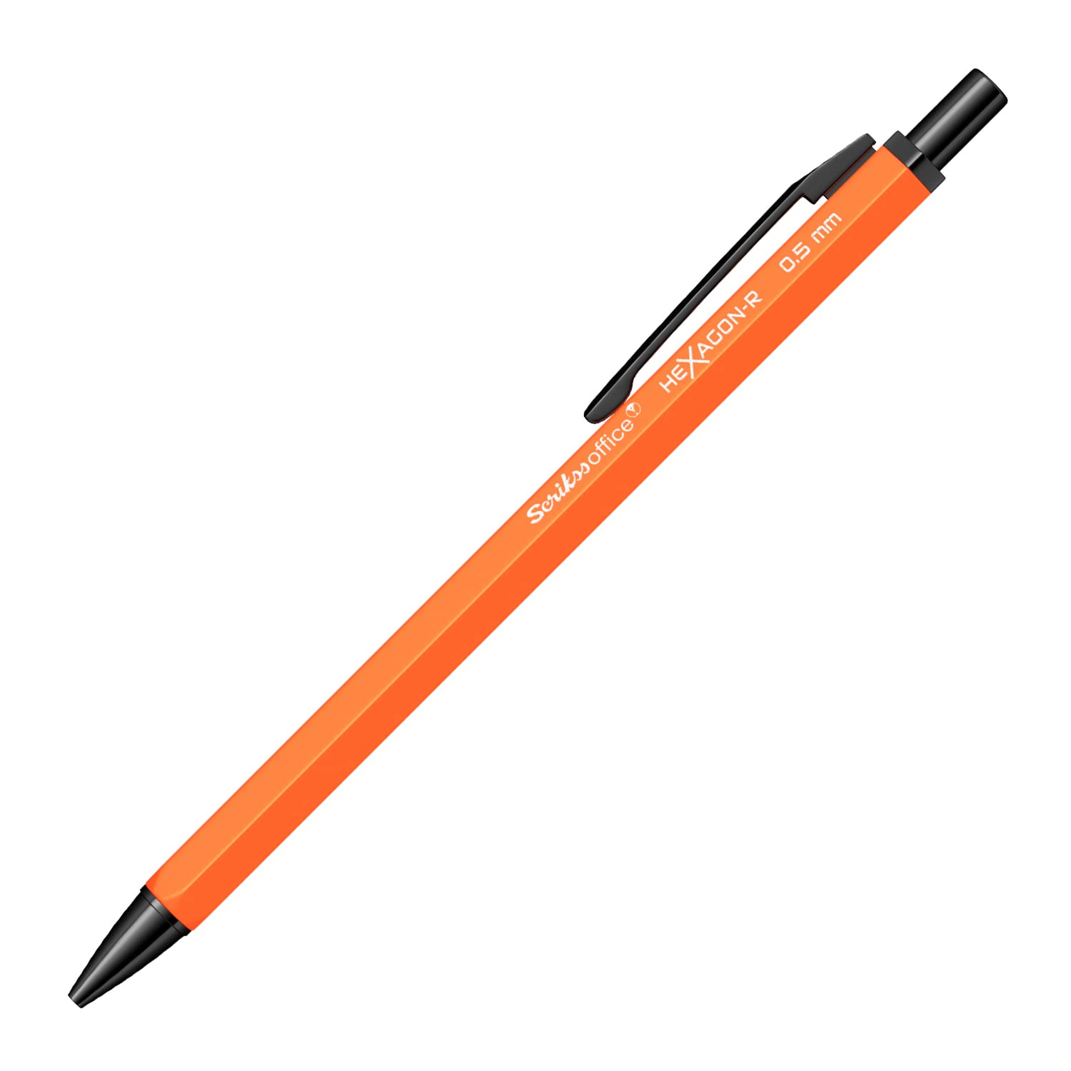 Scrikss 0.5 Mm Cute Aesthetic Mechanical Clutch Lead Pen Pencil | For Drafting Sketching Drawing | Orange Penpencil | Hexagon-R