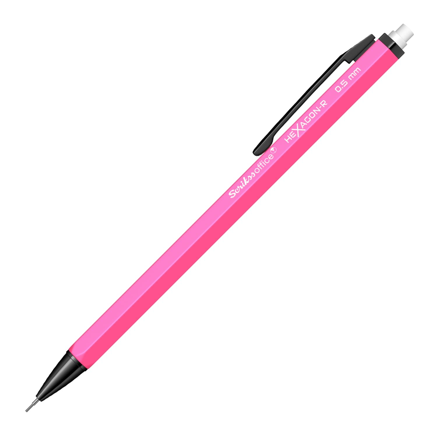 Scrikss 0.5 Mm Cute Aesthetic Mechanical Clutch Lead Pen Pencil | For Drafting Sketching Drawing | Pink Penpencil | Hexagon-R