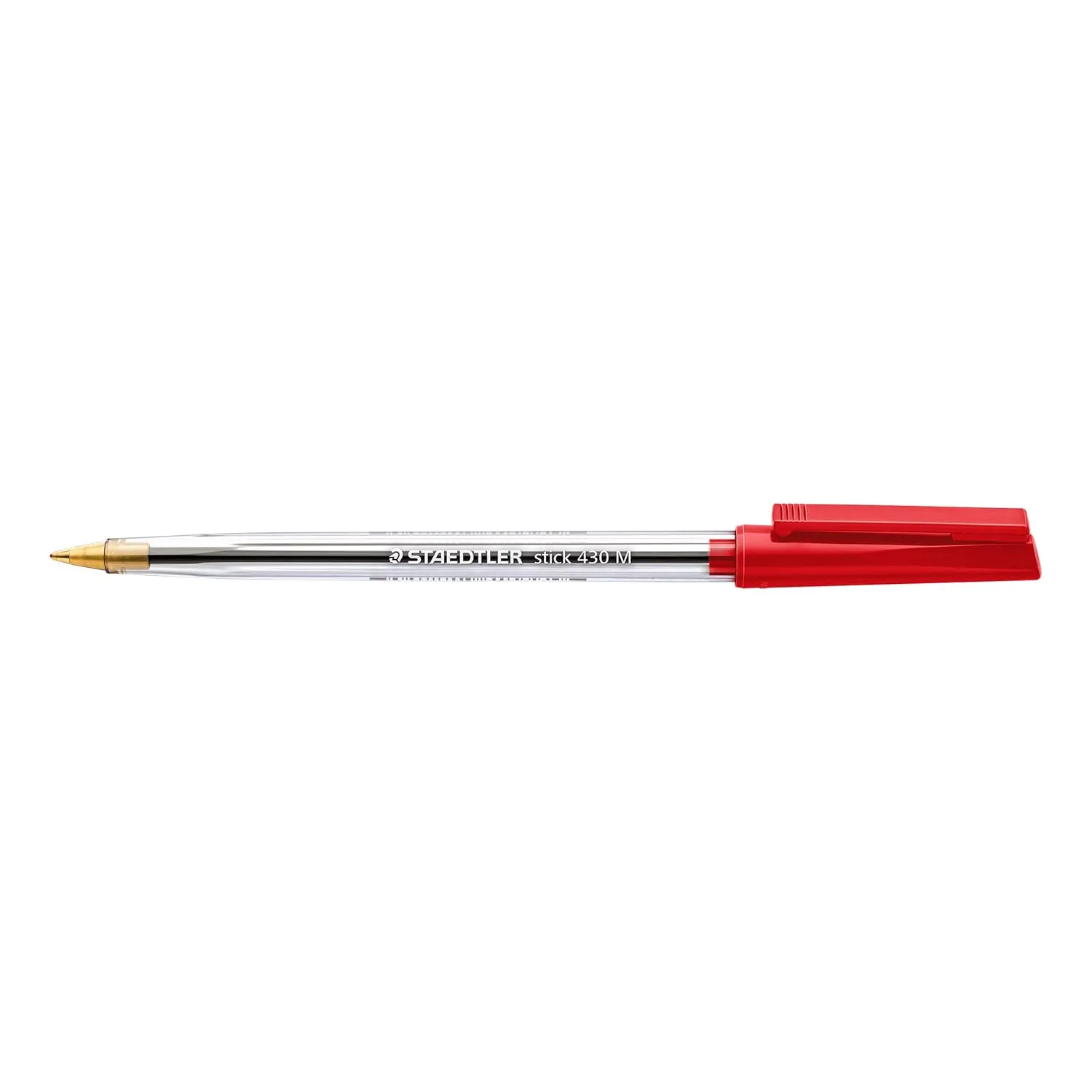 Staedtler Stick 430 M-2 Medium Ballpoint Pen - Red (Box of 10)