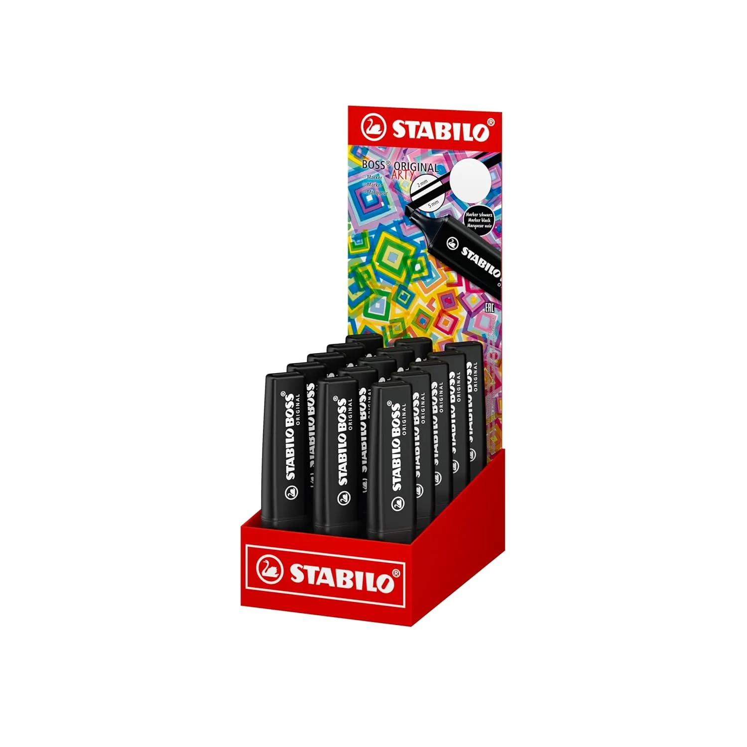 STABILO Aesthetic Highlighter Pen Set | BOSS ORIGINAL NatureCOLORS | Pack of 15 | Black Art Marker