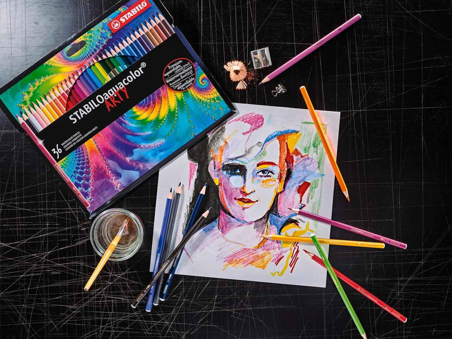 STABILO Aquacolor Colored Pencil Set, 36-Colors (1636-5)