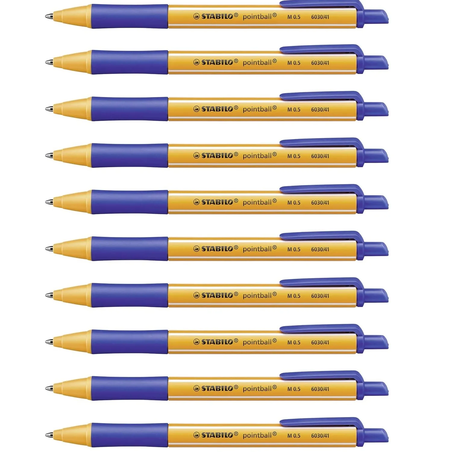 STABILO Ball Point Pens | Blue Pointball Pen Wallet | Pack of 10 | Blue