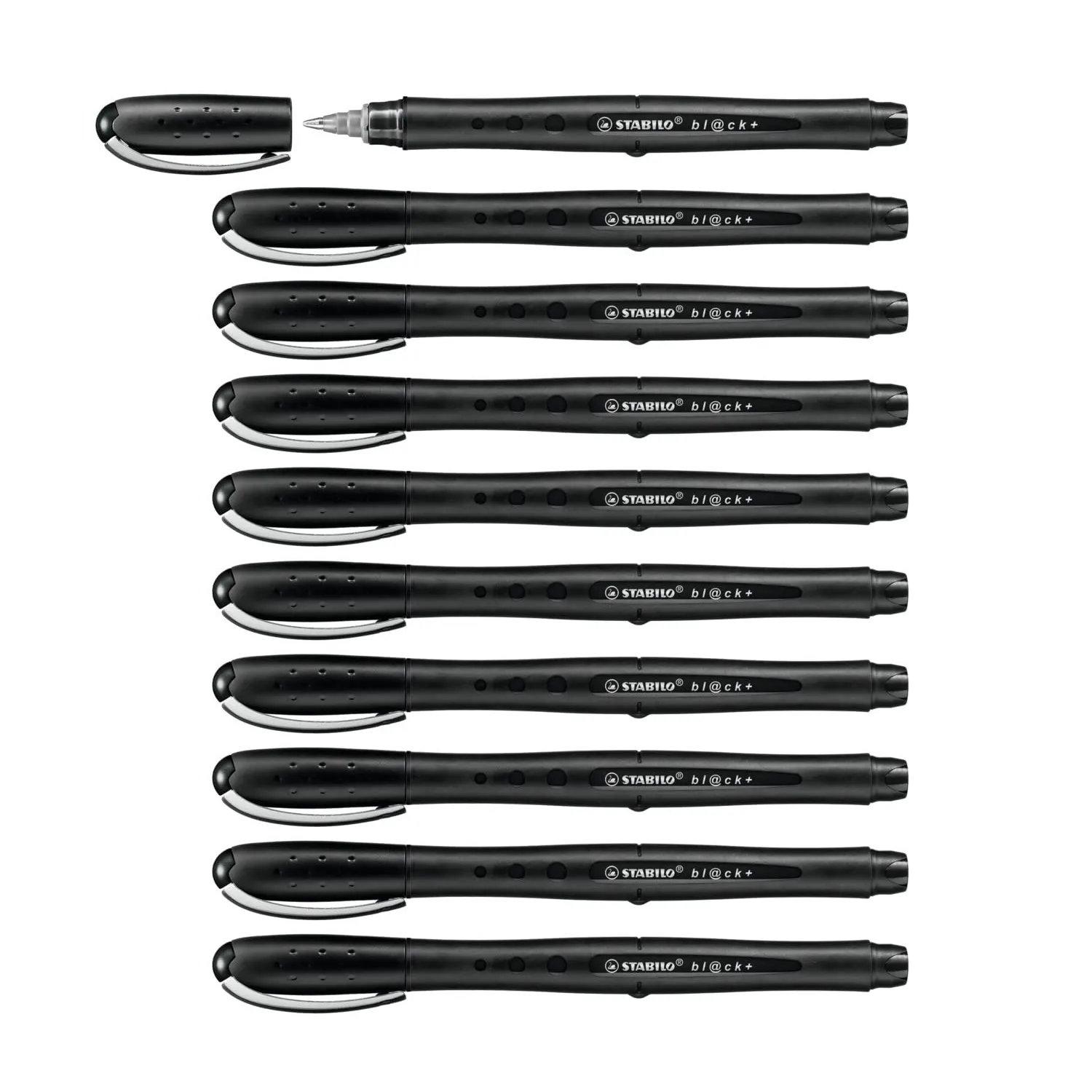 STABILO Bl Ck  Rollerball Pen, Black -Box of 10 (1018/46)