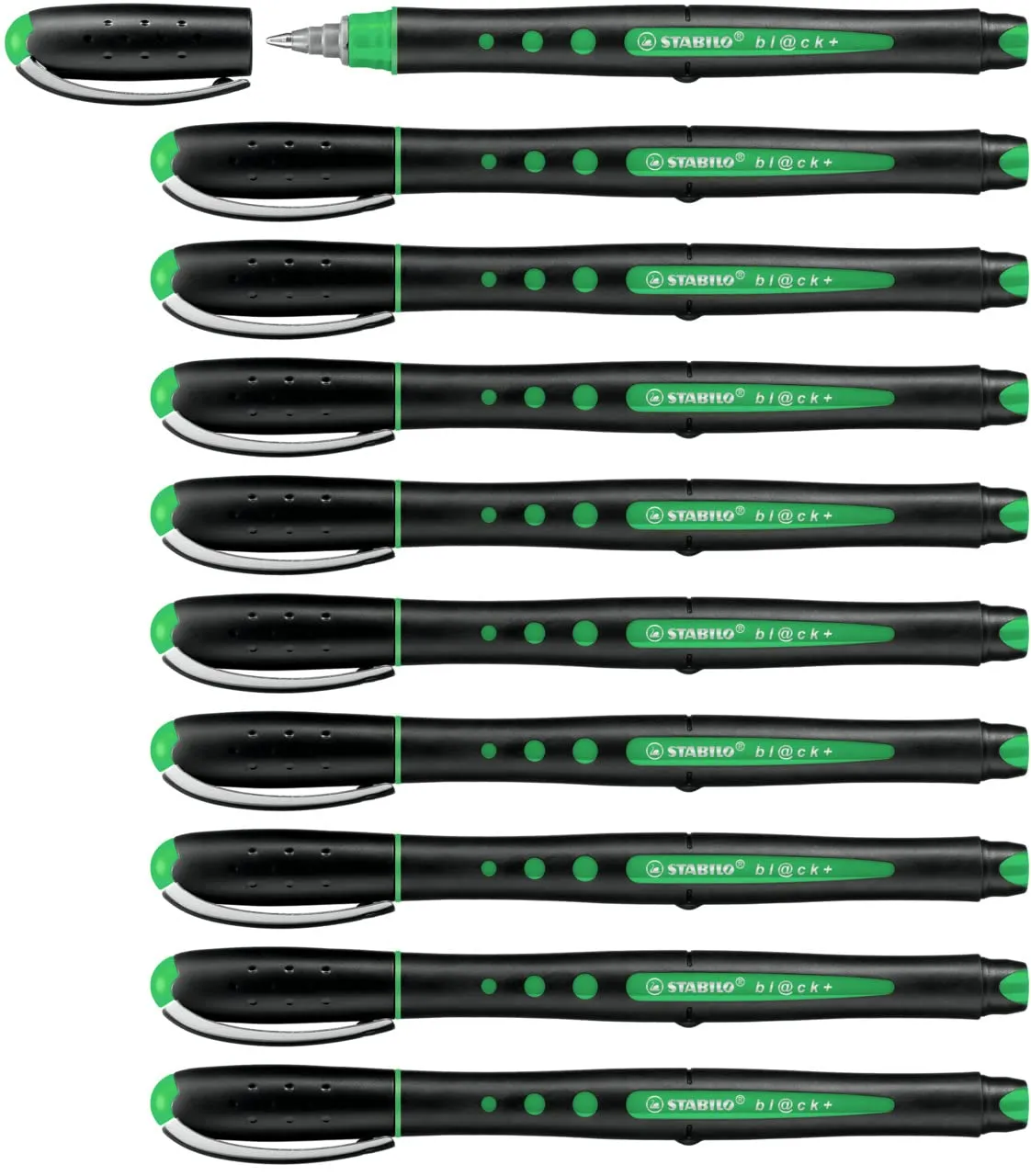 STABILO bl@ck  Rollerball Pen - Green (Box of 10)