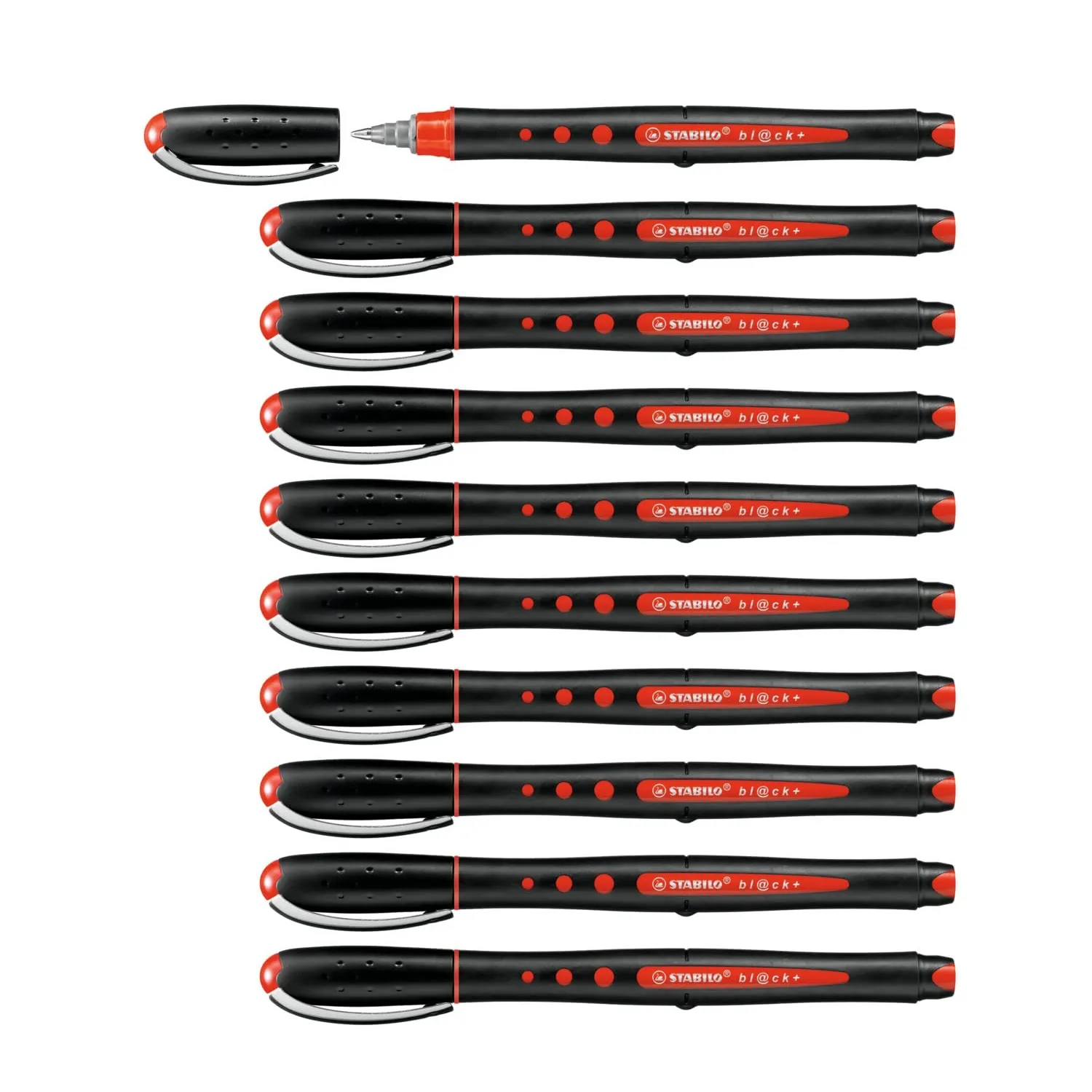 STABILO bl@ck  Rollerball Pen - Red (Box of 10)