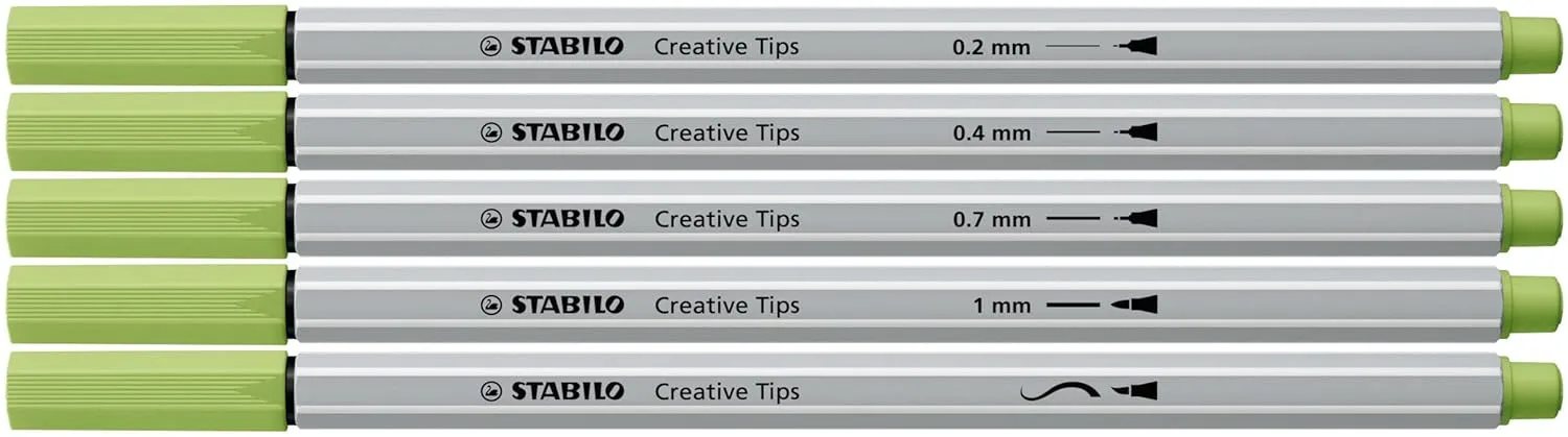 STABILO Creative Tips Multi Liner Set - Arty - 30 Metal Case - Pastel - in 6 Mixed Colours