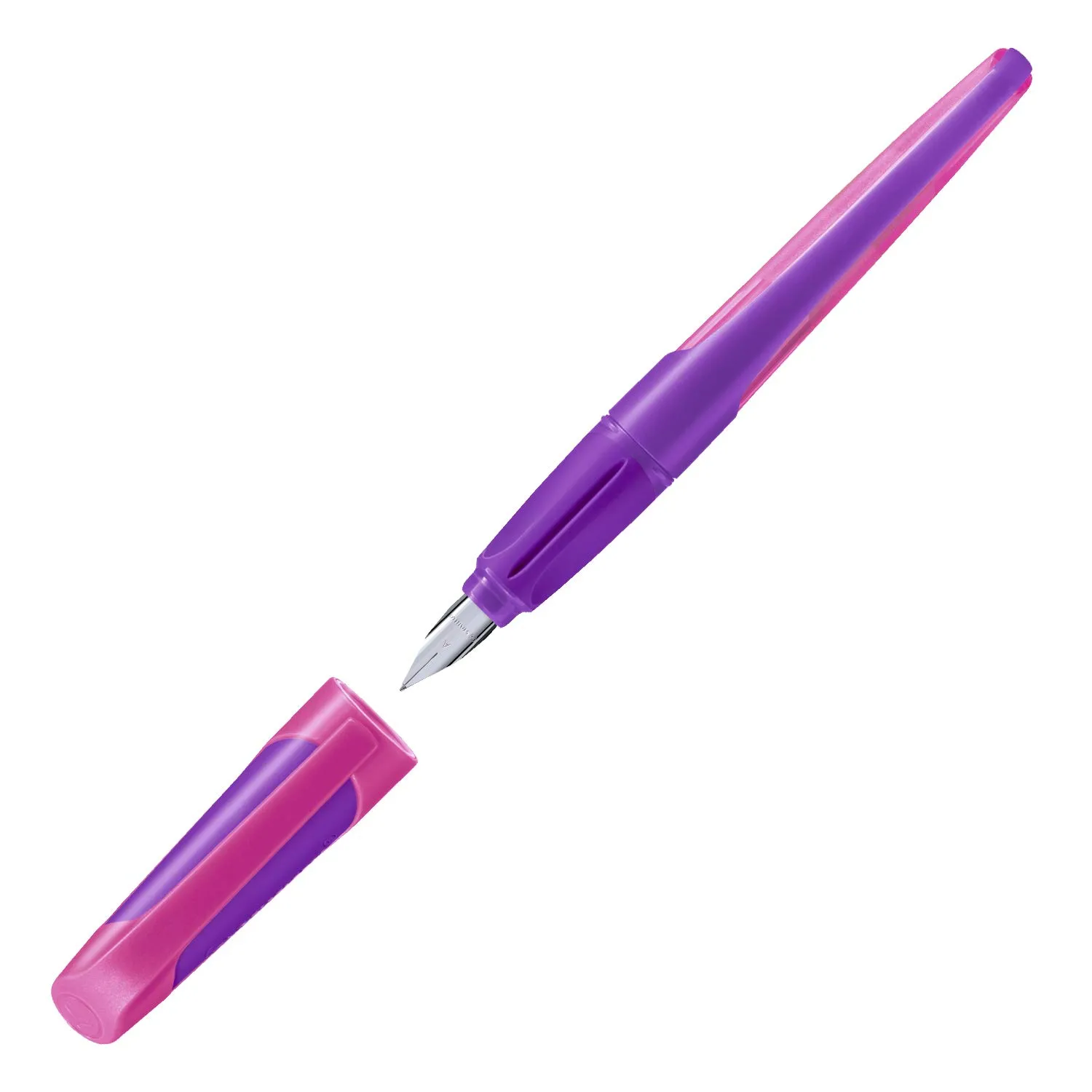 STABILO EASYbuddy - School Fountain Pen for Left-Handers, with erasable Blue Ink and Left Handed Nib - Purple/Magenta