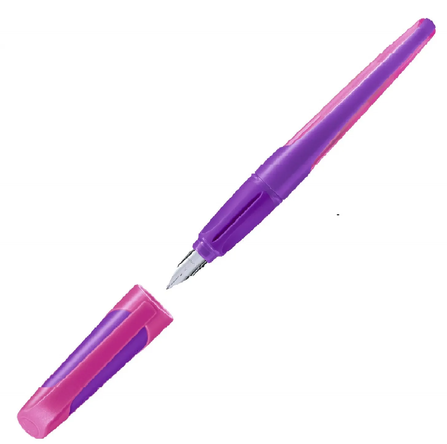STABILO EASYbuddy - School Fountain Pen for Right-Handers, with erasable Blue Ink and Right Handed Medium Nib - Purple/Magenta