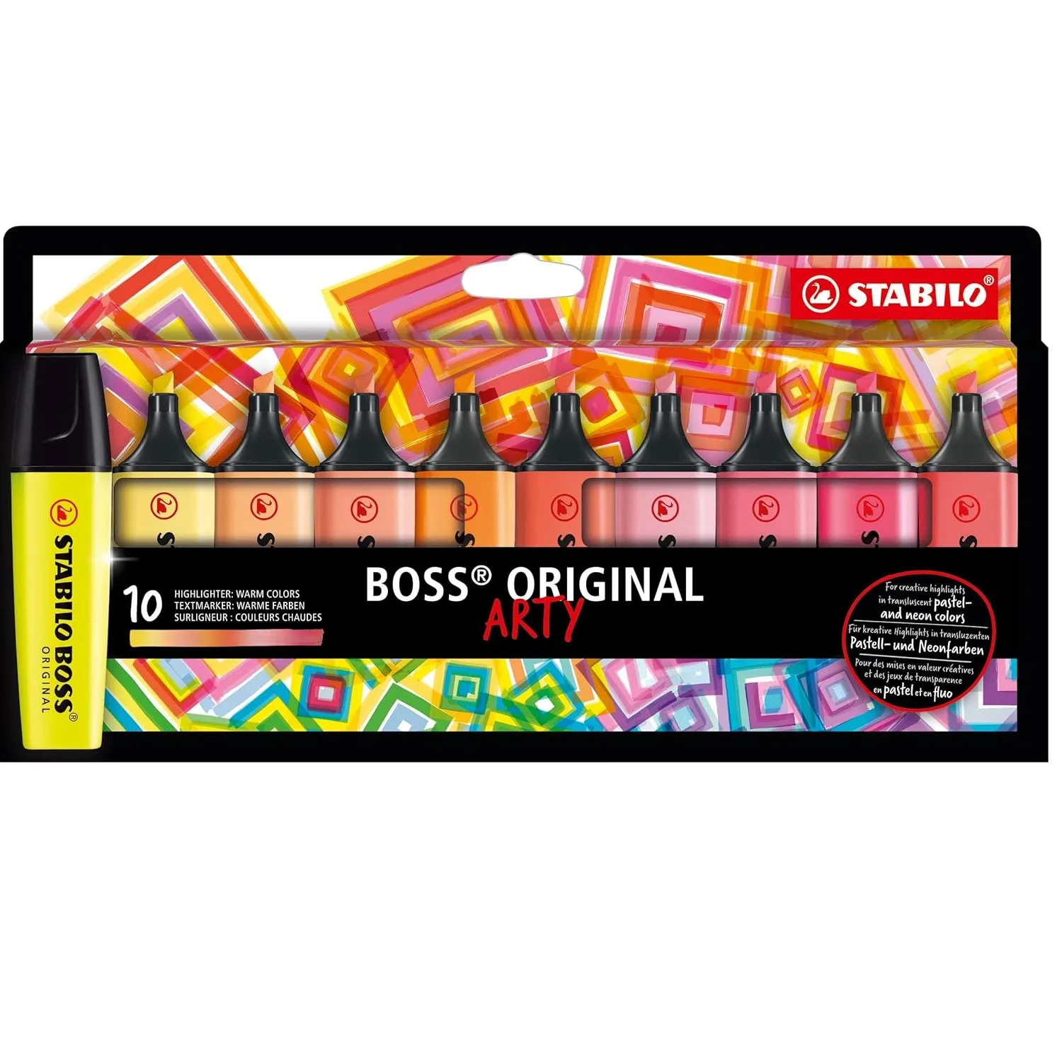 STABILO Boss Original Set of 10 Arty Highlighters with 10 Different Colors