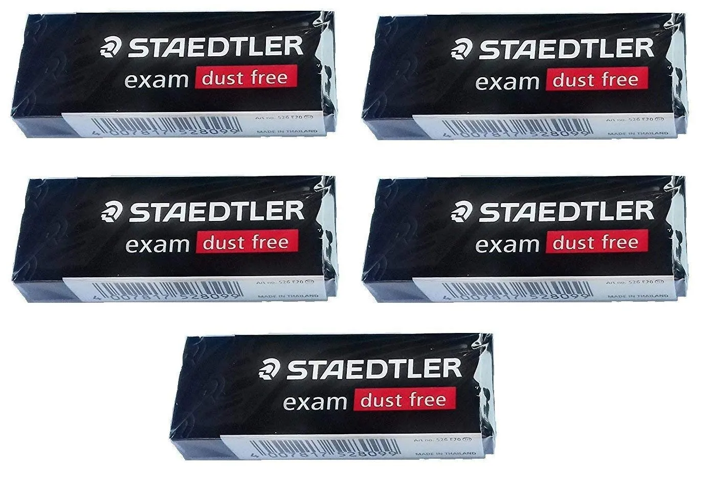 Staedtler/Germany Staedtler Large Exam Dust Free Pencil Eraser (526 E20) Pack of 5 Erasers