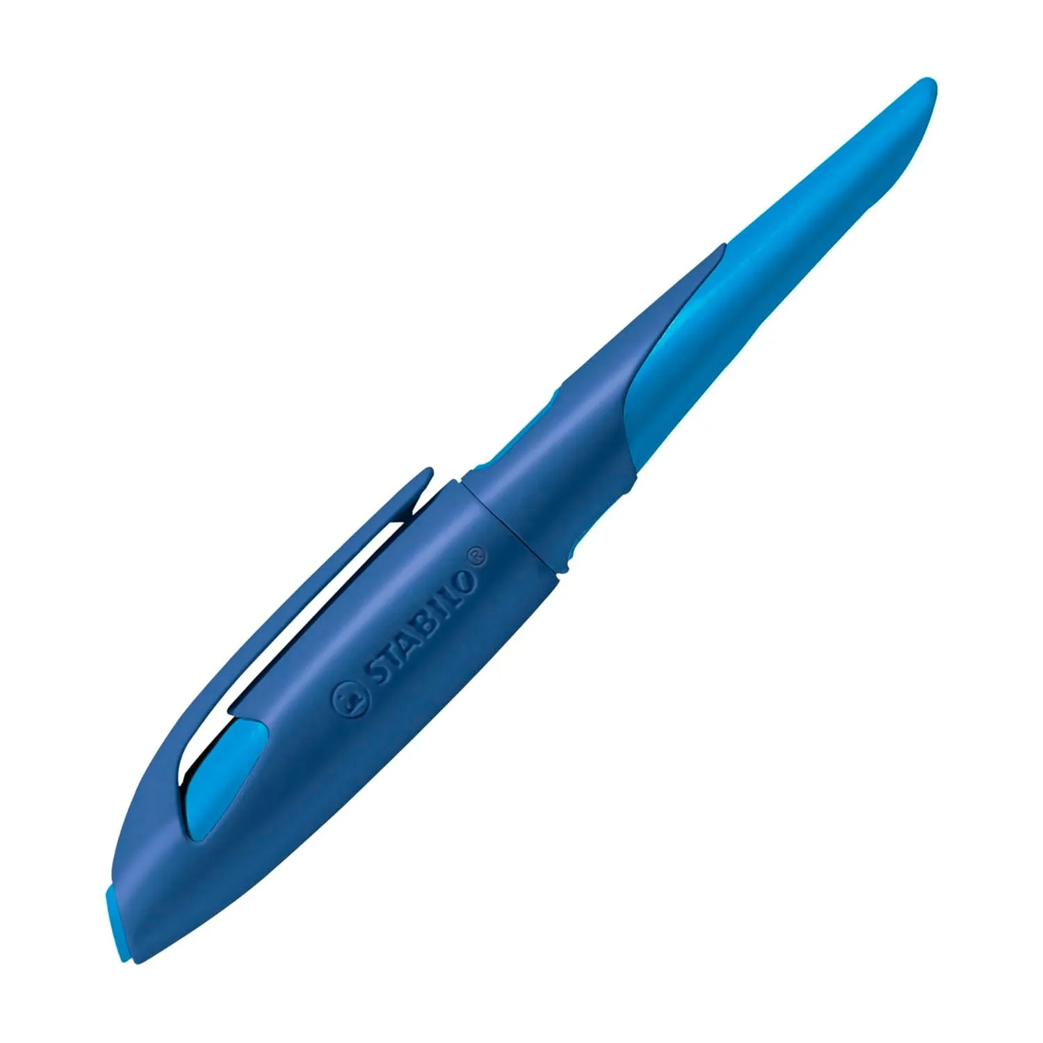 STABILO Ergonomic School Fountain Pen EASYbirdy - M Nib - Right Handed - Midnight Blue/Azure