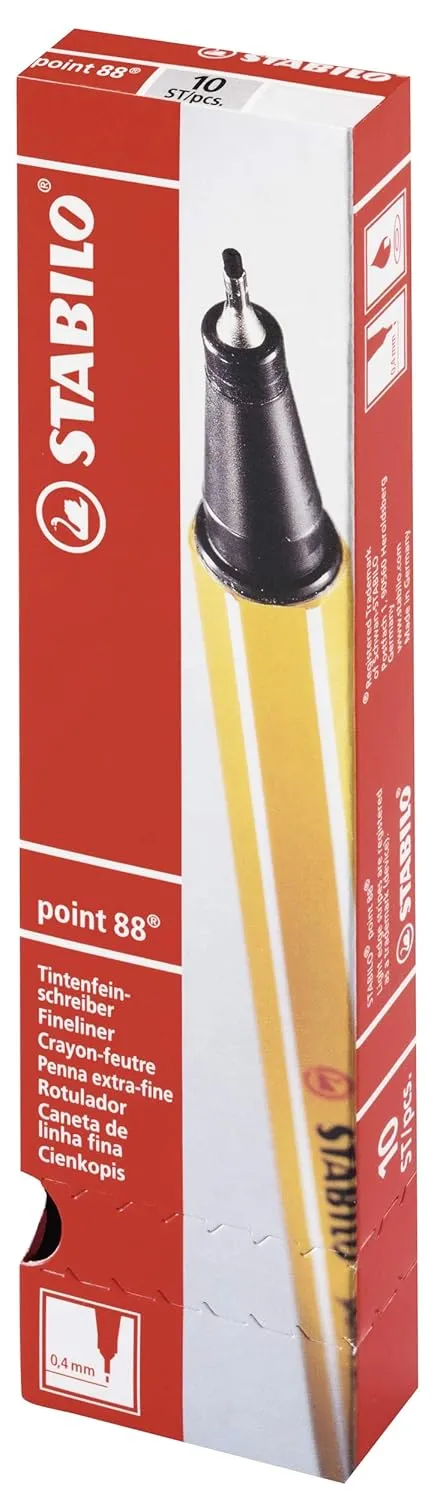 STABILO Fineliner Point 88-10 Pieces - Black
