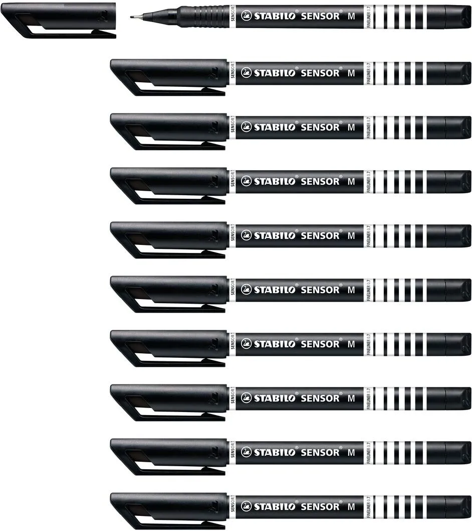 STABILO Fineliner SENSOR M Box of 10 Black