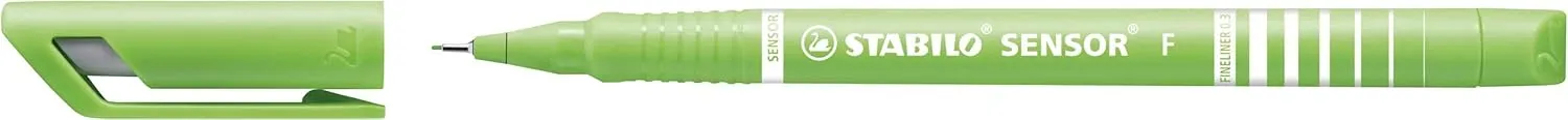 STABILO Fineliner with Cushioned F-Tip SENSOR F - Pack of 10 - Light Green