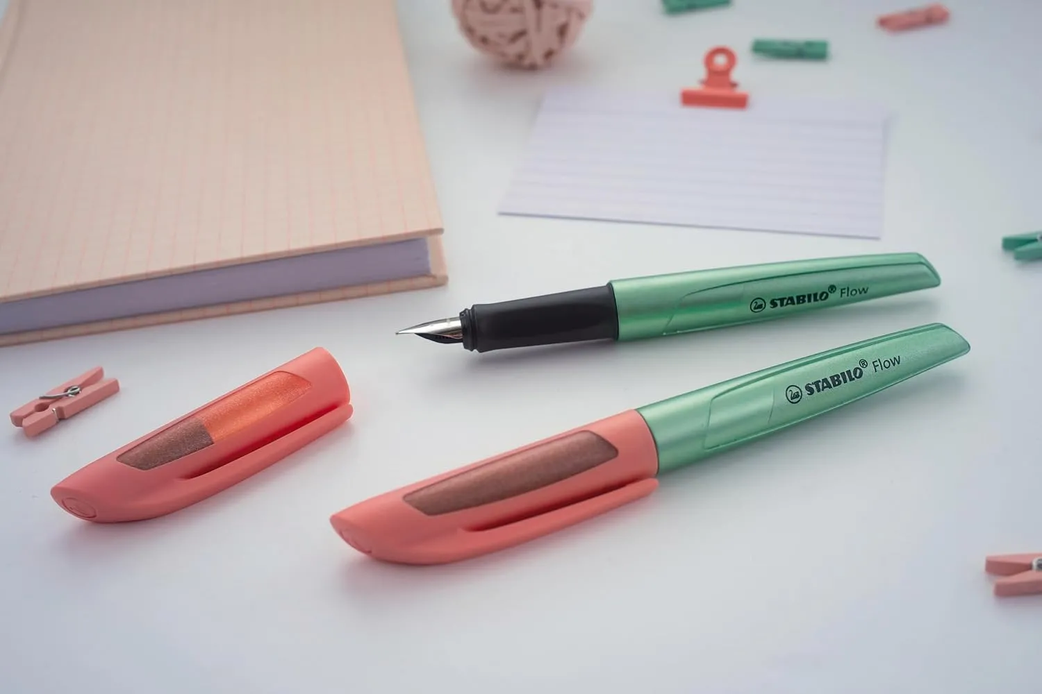 STABILO Flow COSMETIC, Fountain Pen - Citrus Chill with 1 blue ink catridge