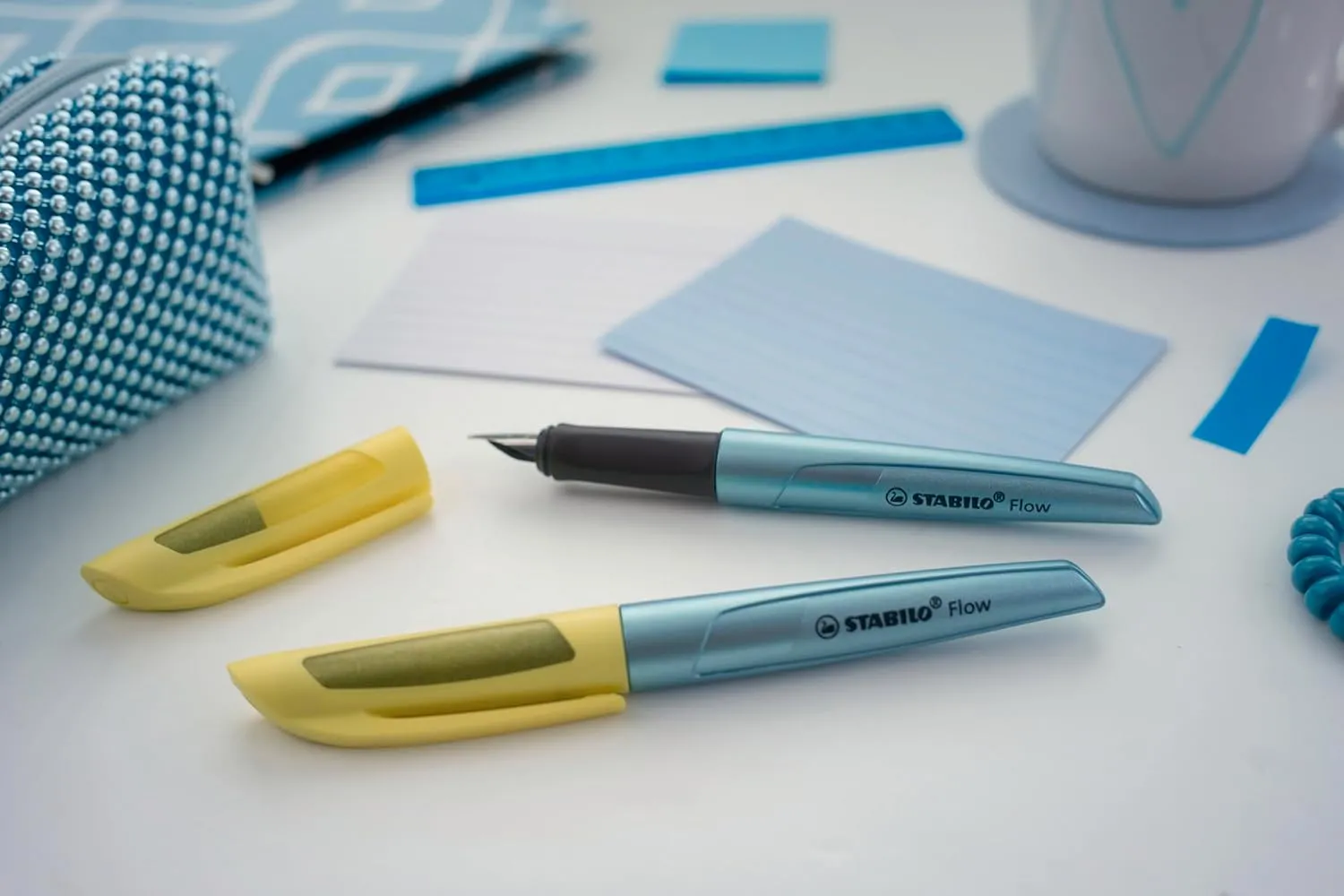 STABILO Flow COSMETIC, Fountain Pen - Citrus Chill with 1 blue ink catridge