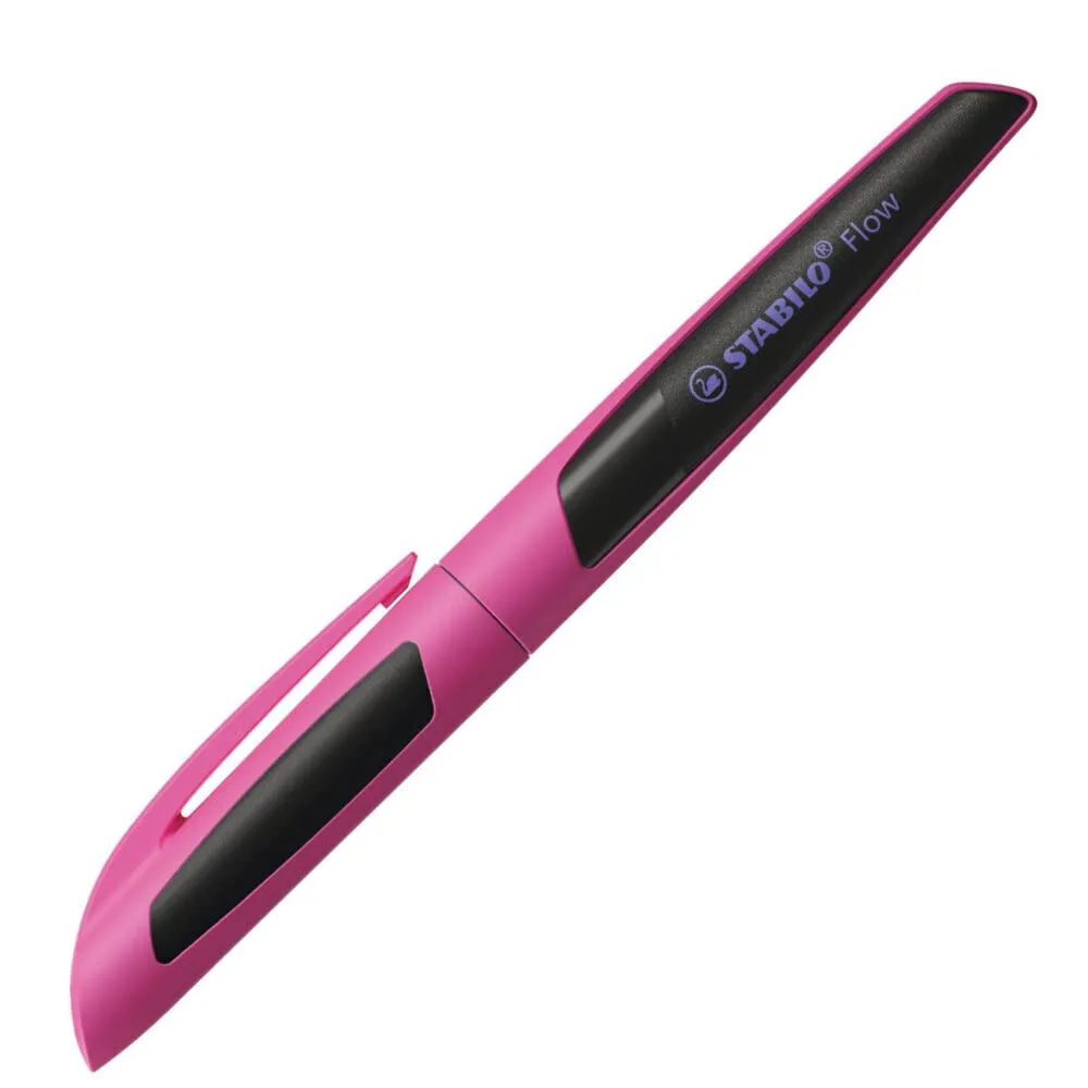 STABILO Flow SPORTY Fountain Pen - Berry/Black   1 Blue Ink Cartridge