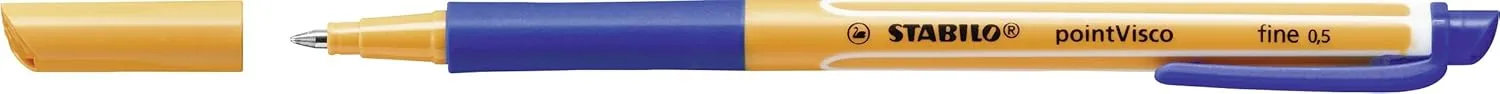 STABILO Gel Roller Ball Pen | Wallet of 4 | Blue Red Green Black | pointVisco