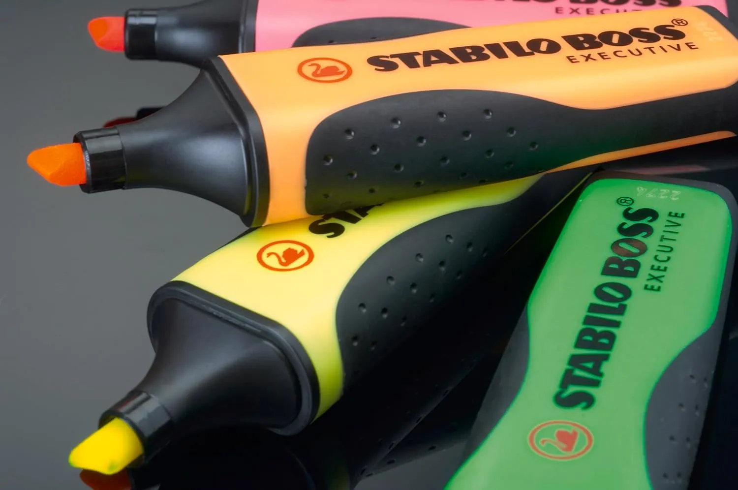 STABILO Highlighter BOSS EXECUTIVE - Pack of 4 - green, pink, orange, yellow