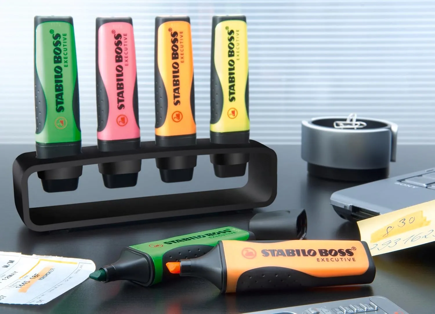 STABILO Highlighter BOSS EXECUTIVE - Pack of 4 - green, pink, orange, yellow
