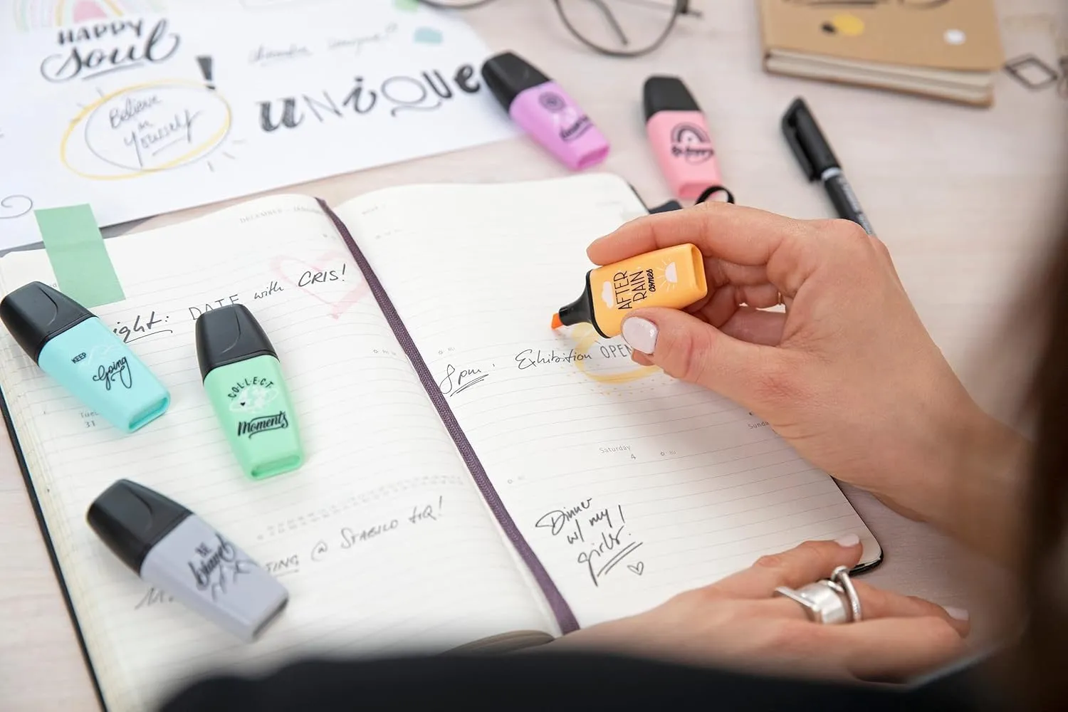 STABILO Highlighter Pen BOSS MINI Pastellove - Wallet of 6 - Assorted Colours