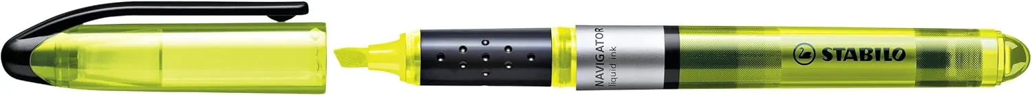 STABILO Highlighter Pen Set | NAVIGATOR | Green Orange Pink Yellow