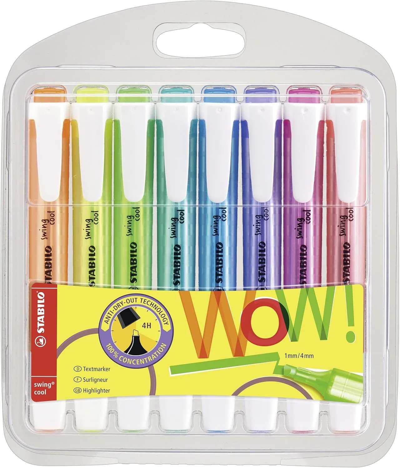 STABILO Highlighter swing cool - Pack of 8 - Assorted Colours