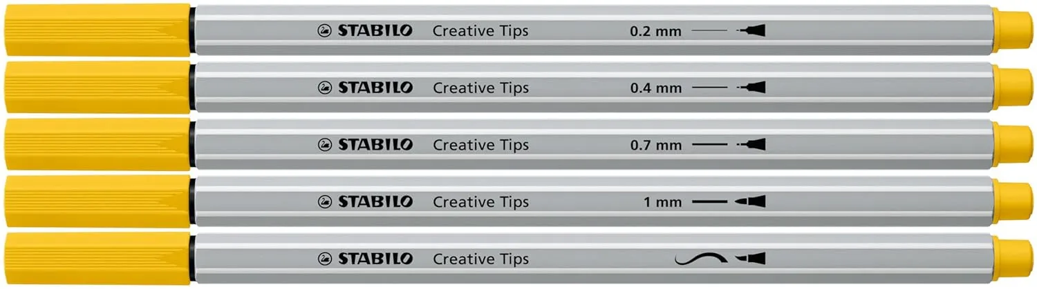 STABILO Multi Liner Set Creative Tips – Arty – 50 Metal Case – Urban – in 10 Mixed Colours