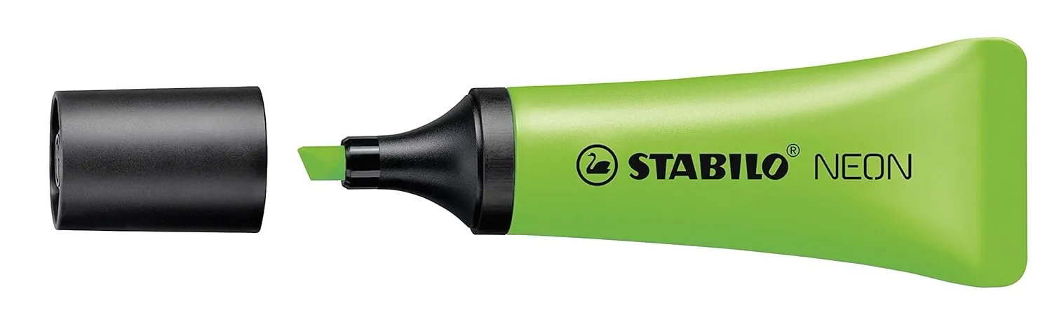 STABILO NEON - Highlighter Pen - Pack of 3 (Green)