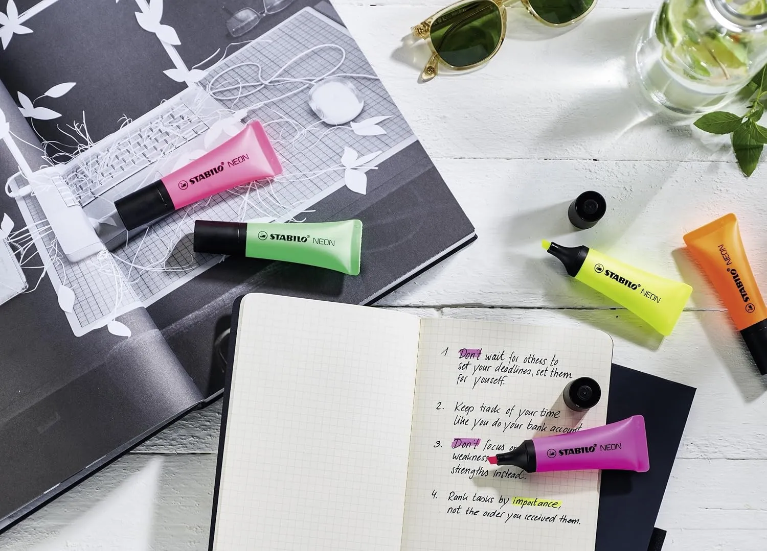 STABILO NEON - Highlighter Pen - Pack of 3 (Green)