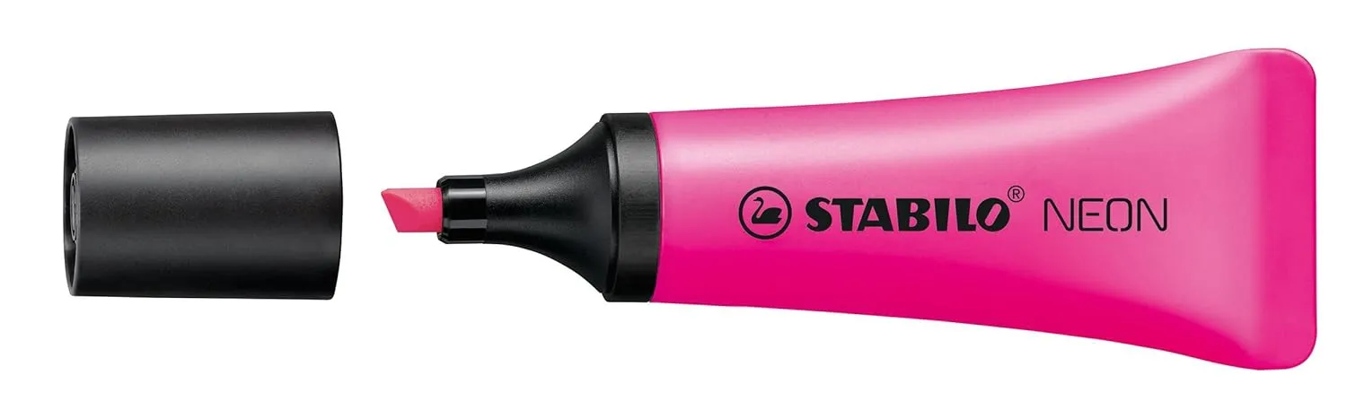 STABILO Neon Highlighter Pen Set | Yellow Green Pink Orage Magenta | Multicolor