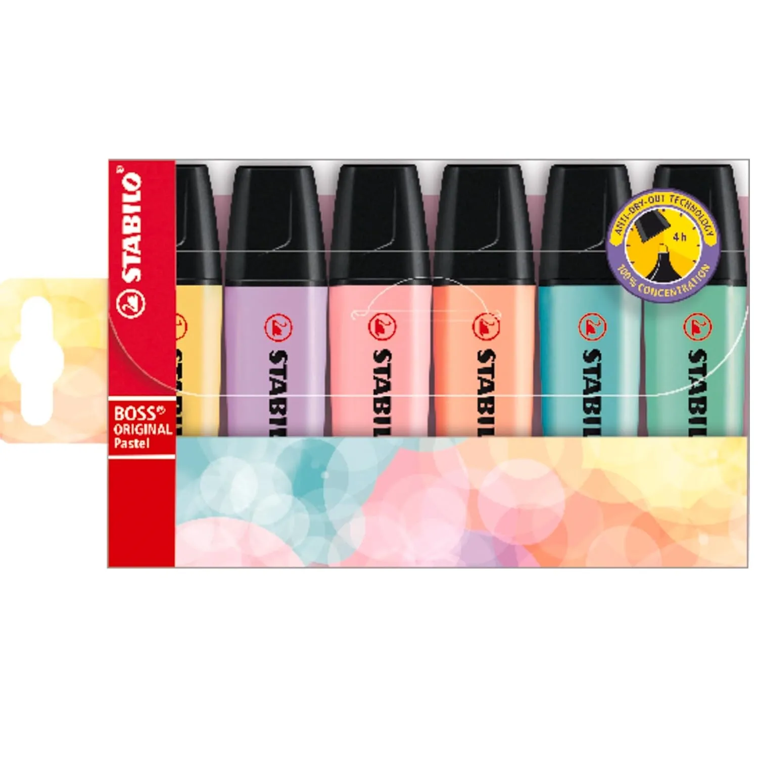 STABILO BOSS Original Pastel - Highlighter Pen - Wallet of 6 (Assorted Colours)